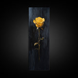 Golden Rose Painting Framed Canvas Print Elegant Art Nouveau Flower Decor, Rose Painting, Yellow Flower Canvas, Living Room Botanical Prints