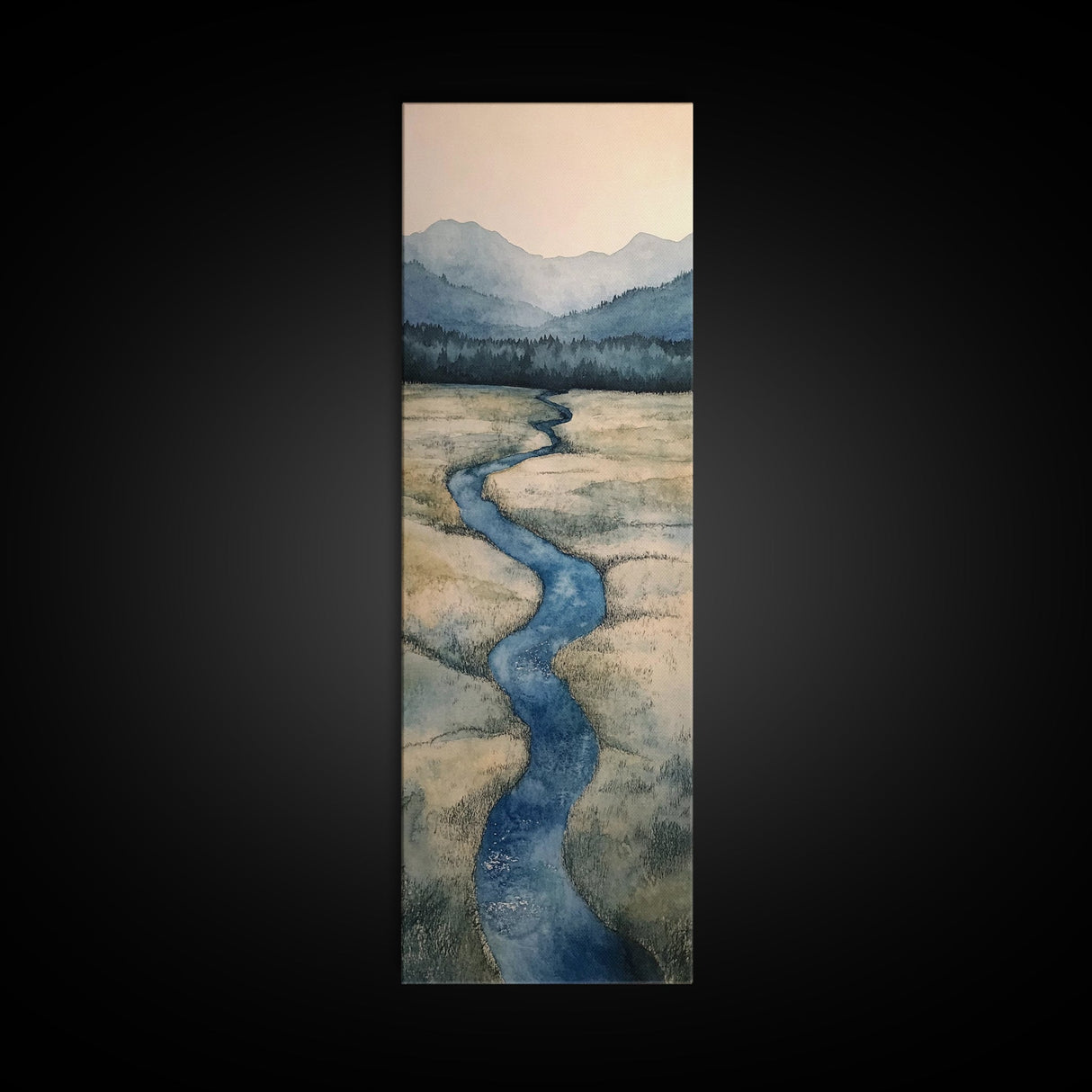 Framed Canvas Print Nature-Inspired Marsh Painting Landscape Painting Wabi Sabi Art Guest Room Art Rustic Decor Perfect Above Sofa Accent