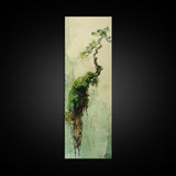 Framed Canvas Print Wabi Sabi Botanical Art Mossy Tree Artwork Unique Nature Decor Tall Skinny Art Wabi Sabi Wall Art Living Room Accent