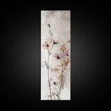 Framed Canvas Print Moody Wildflower Painting on Canvas, Minimalist Botanical Art, Cozy Autumn Decor, Above Couch Art, Rustic Wall Art