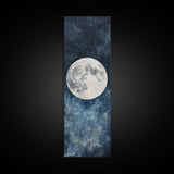 Framed Canvas Print Majestic Moon on Dark Sky, Coastal Inspired Wall Art, Nautical Home Decor, Large Wall Art Above Sofa Gift Him