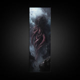 Cthulu Cosmic Horror Wall Art Canvas Print - Tall Skinny Narrow Wall Art - Accent Piece - Halloween Decor - Cosmic Horror Painting