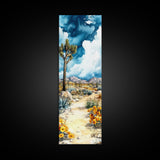 Joshua Tree California Watercolor Painting Print - California Art - Tall Skinny Art - Narrow Art - Joshua Tree Painting - Joshua Tree Art