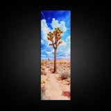 Watercolor Painting Print of Joshua Tree California Framed Canvas Print - Tall Skinny Art - Landscape Painting of Joshua Tree California