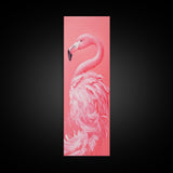 Preppy Dorm Room Wall Art Gift For Her, Framed Canvas Print, Pink Flamingo Painting, Tall Skinny Art, Narrow Wall Art, Skinny Art
