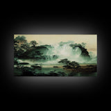 Hidden Oasis, Secret Waterfall, Framed Ready To Hang Canvas Print, beautiful wall art, guest room decor
