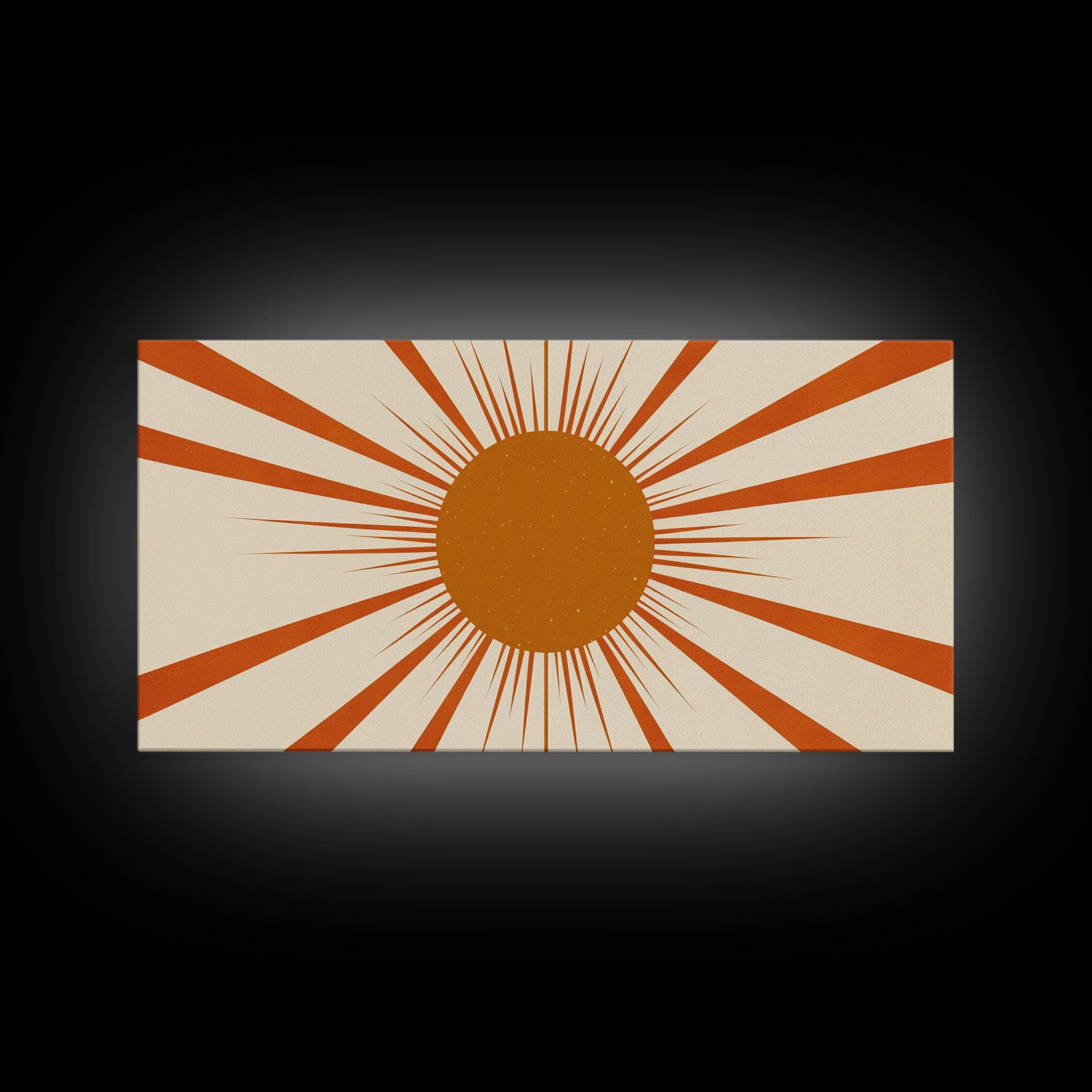 Art Deco Sun Burst Wall Art, Framed Canvas Print or Poster, Retro