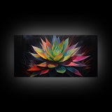 Rainbow Agave, Southwest Art, Framed Canvas Print, Canvas Wall Art, Wall Art Prints, Southwestern Decor, Framed Art, Original Art