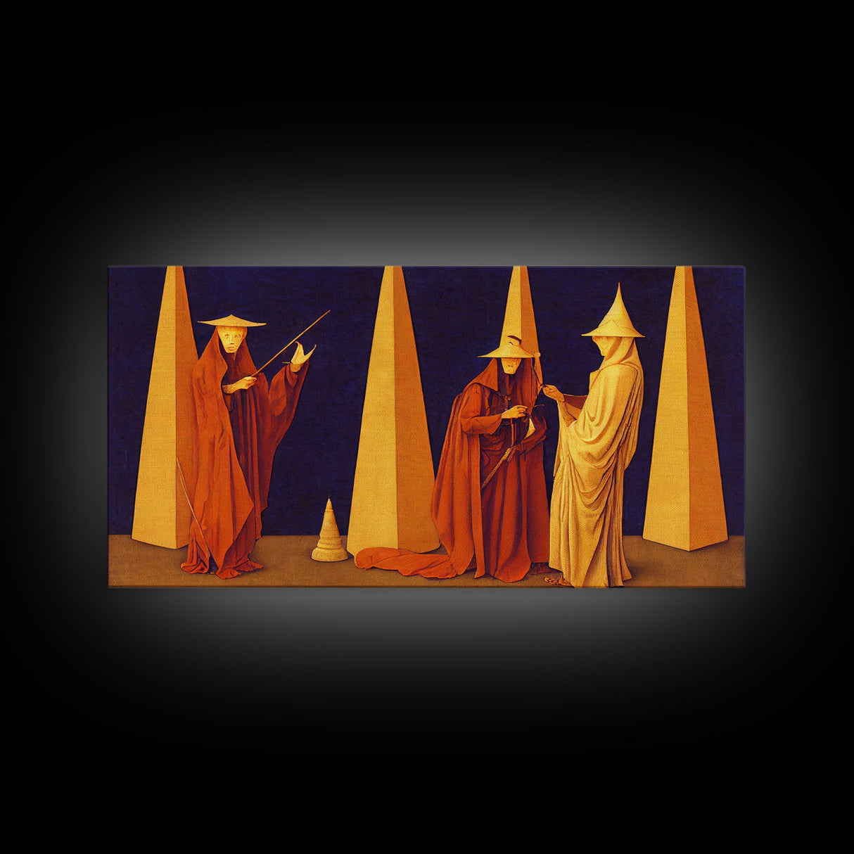 Spooky Victorian Occult Art, ready to hang canvas print, framed art, cool unique wall decor
