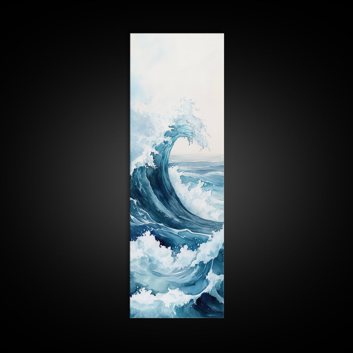 Ocean Wave Art Framed Canvas Print Coastal Decor Nautical Wall Art Blue Abstract Art Minimalist Art Above Bed Wall Art Gift
