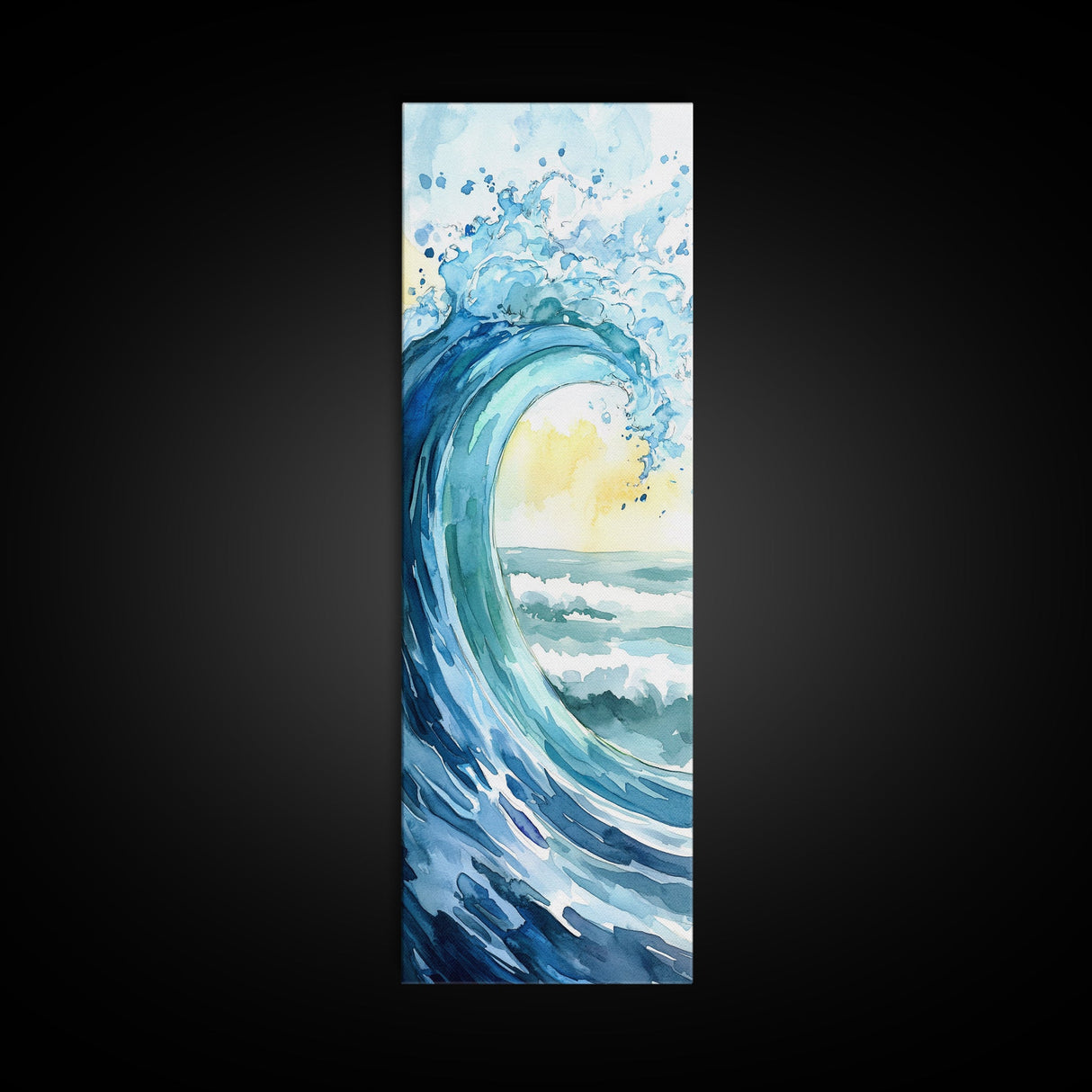 Ocean Wave Painting Canvas Print Coastal Landscape Art Nautical Wall Art Blue Green Wall Art Above Sofa Art Gift Nautical Decor