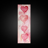 Watercolor Dripping Hearts Framed Canvas Print, Romantic Pink Abstract Art, Light Pink Wall Decor Valentine’s Day Gift Bedroom Art