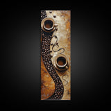 Rustic Coffee Art Framed Canvas Print Espresso Martini Kitchen Wall Art Farmhouse Coffee Lover Decor Long Narrow Rustic Art