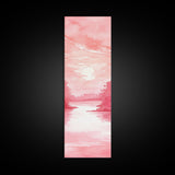 Serene Sunset Landscape Painting Framed Canvas Print with Light Pink Tones for Calm Living Room Art or Above Sofa Wall Decoration
