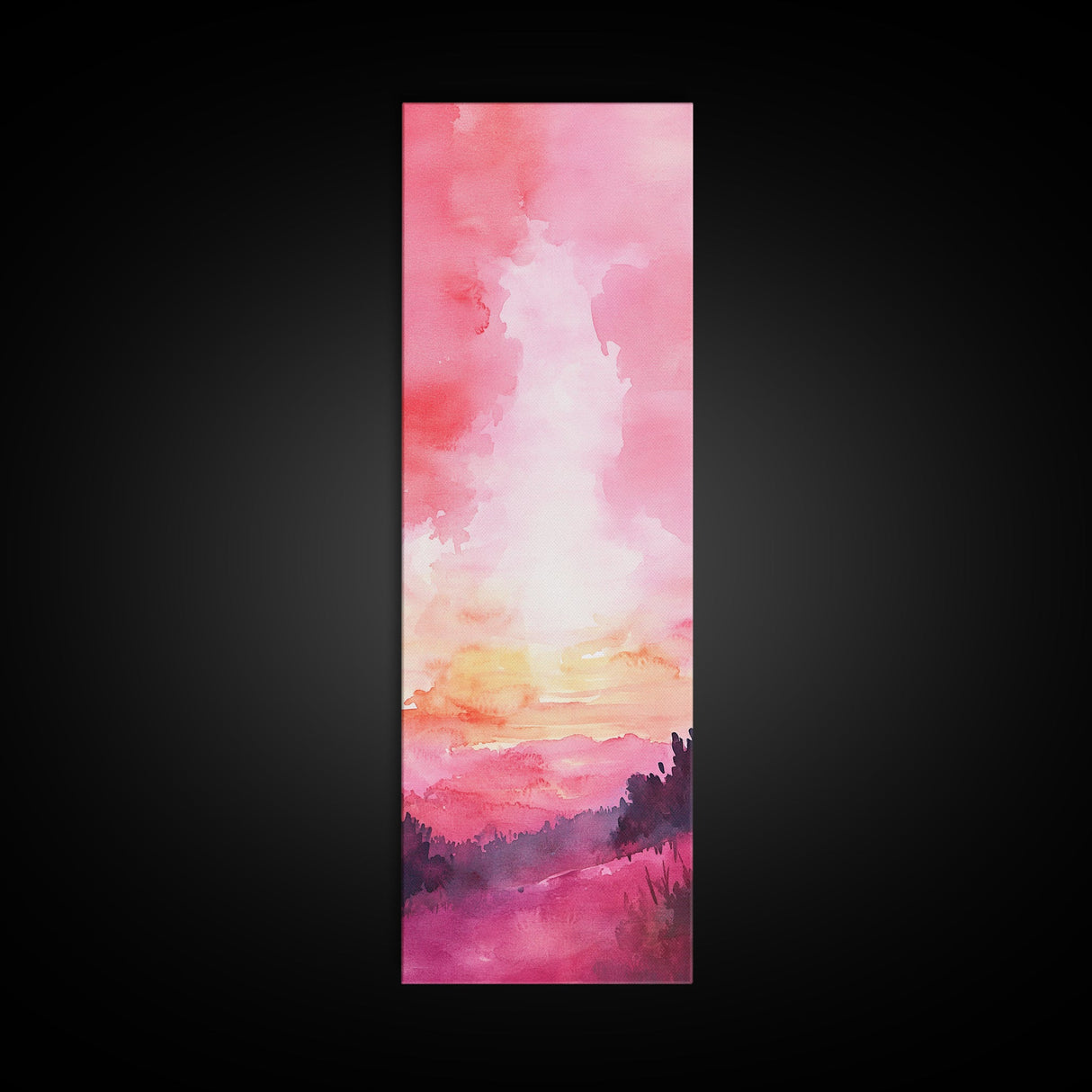 Sunset Gradient Canvas Print - Abstract Pink Orange Wall Art, Sunrise Inspired Minimalist Painting, Bedroom Decor, Above Bed Artwork