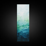 Gradient Watercolor Framed Canvas Print in Green and Blue, Sage Green Wall Art, Minimalist Art, Bedroom Art, Living Room Art