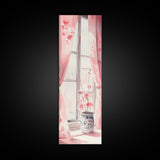 Sunlit Cherry Blossoms by Window Canvas Print, Whimsical Pink Botanical Wall Art, Rustic Aesthetic Decor, Bedroom or Living Room Accent
