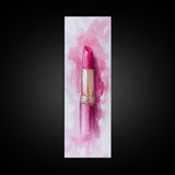 Classic Pink Lipstick Canvas Print Feminine Wall Art Makeup Lover Gift Light Pink Rustic Decor Vertical Artwork Girly Aesthetic
