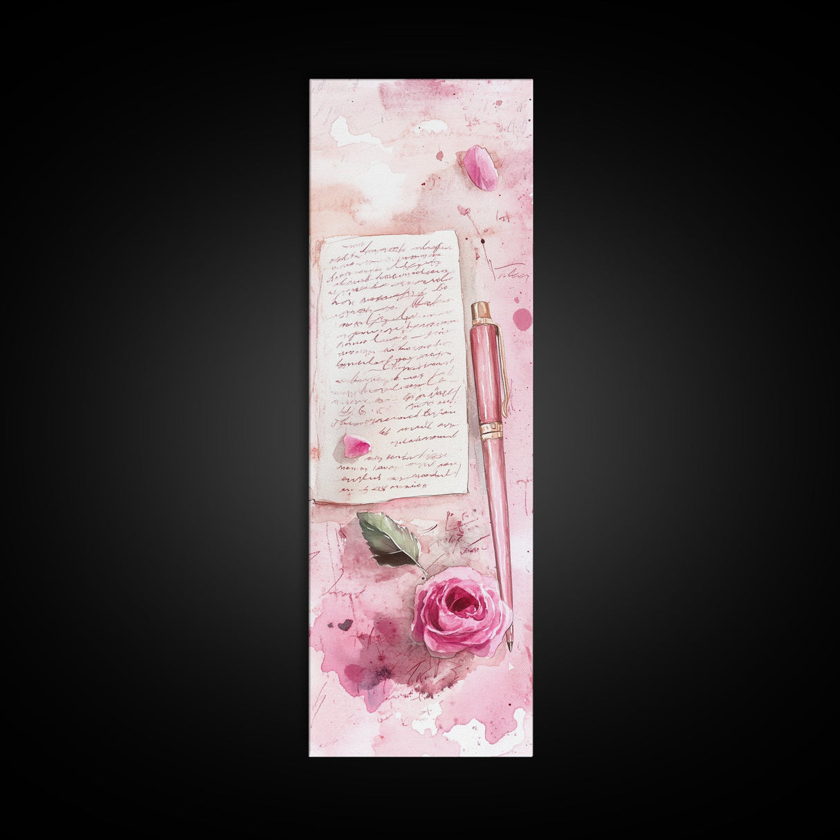 Romantic Pink Rose Painting Framed Canvas Print, Light Pink Wall Art, Floral Bedroom Art, Gift Idea For Her, Rose Botanical Prints