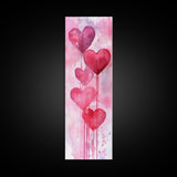 Dripping Heart Art Canvas Print, Moody Abstract Pink Wall Art, Romantic Living Room Art, Extra Vertical Skinny Tall Narrow Artwork