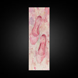 Ballet Flats Pink Abstract Canvas Print, Light Pink Wall Art, Whimsical Rustic Decor, Minimalist Living Room Art, Above Bed Artwork