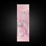 Delicate Makeup Illustration Canvas Print Pink Abstract Art Feminine Wall Decor Light Pink Wall Art Gift Idea Unique Painting