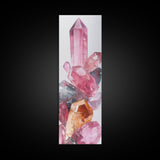 Rose Quartz Gem Canvas Print Gemstone Watercolor Art Unique Bedroom Decor Crystal Lover Light Pink Wall Art Gift Idea