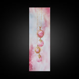 Pearl Necklace Watercolor Canvas Print Pink Wall Art Glamour Bedroom Decor Romantic Wabi Sabi Aesthetic Art
