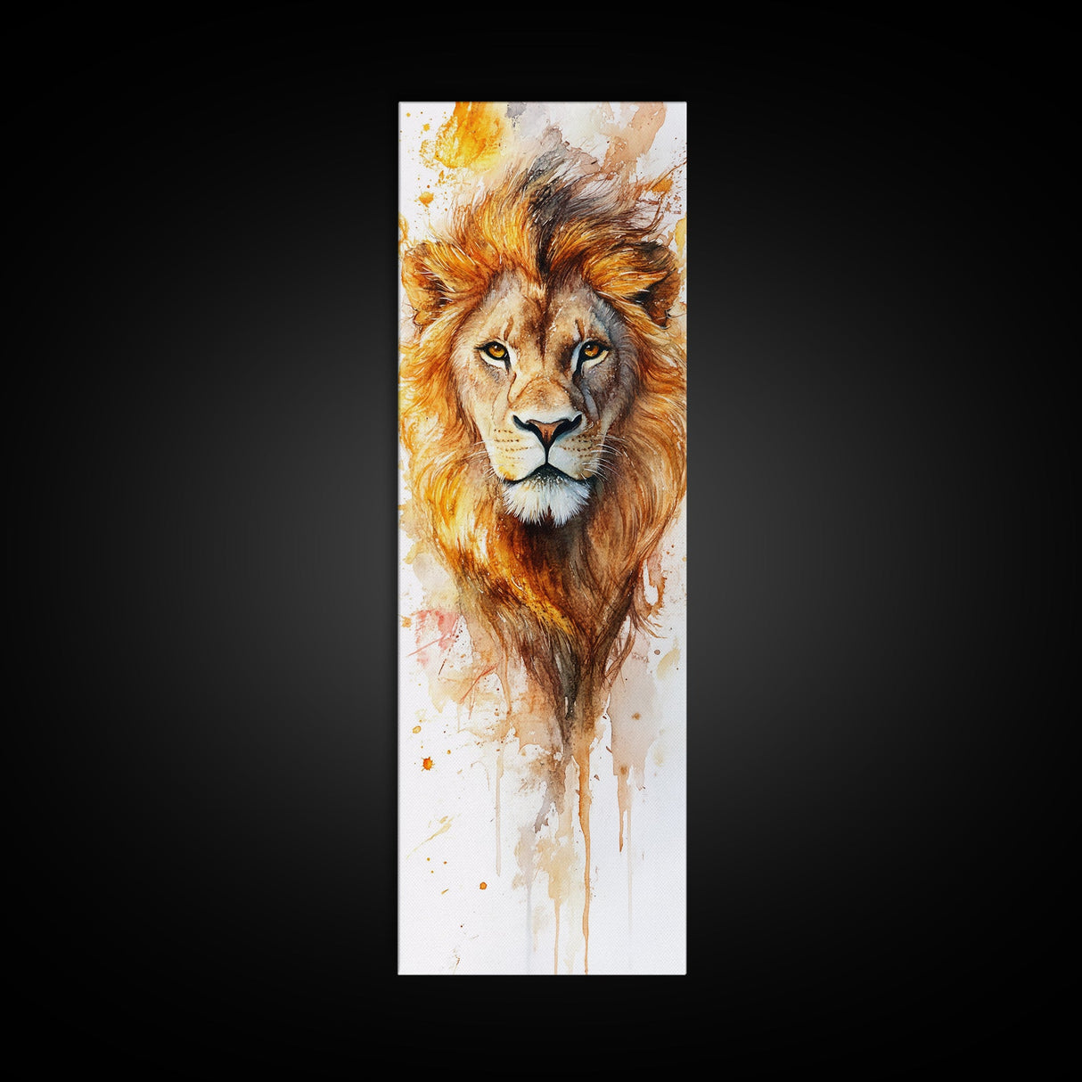 Majestic Lion Portrait Framed Canvas Print Featuring Bold African Art Style, Perfect for Rustic or Wildlife-Inspired Interiors