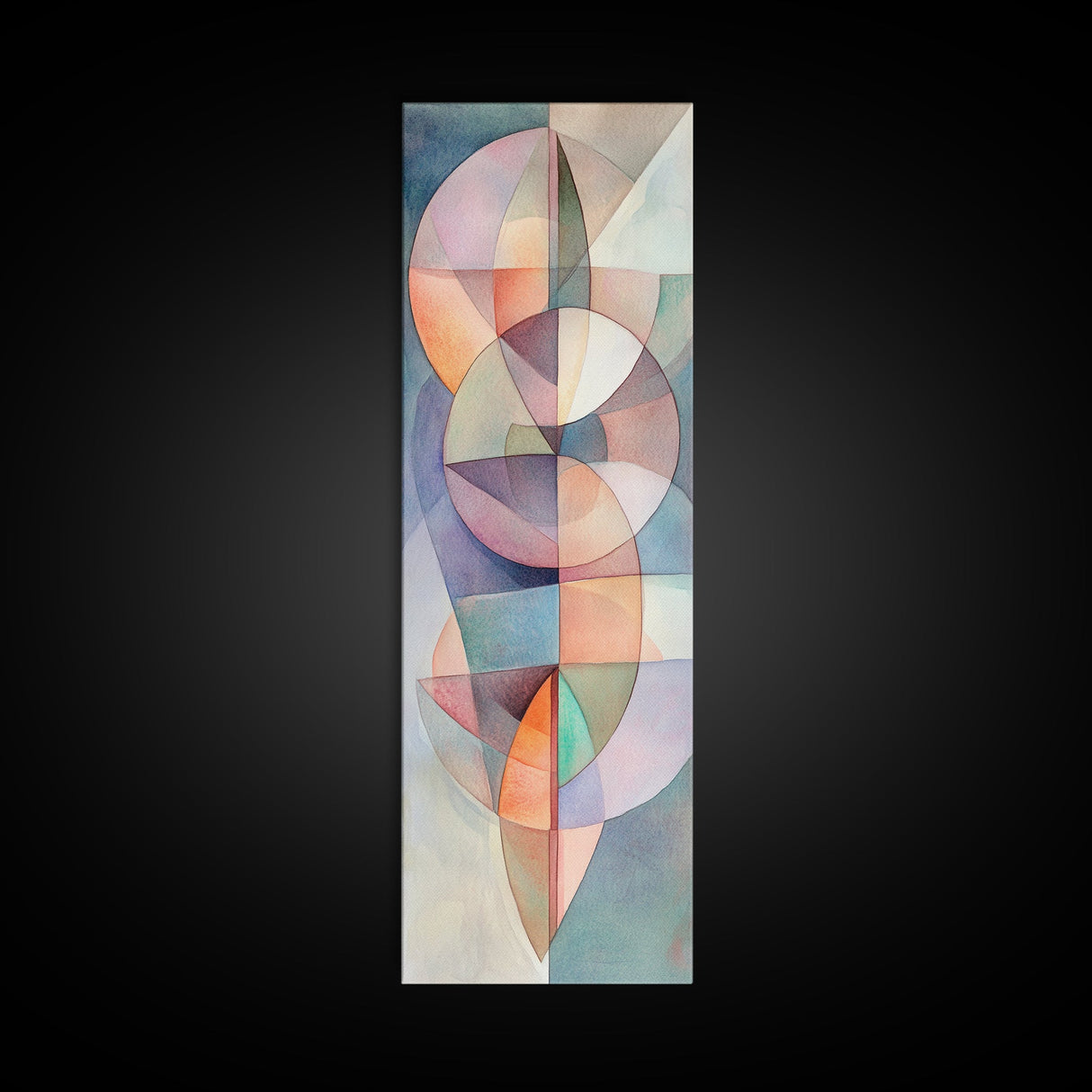 Geometric Abstract Framed Canvas Print Pastel Colorful Wall Art Matisse Inspired Decor Living Room Art Modern Home Accent