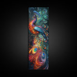Ethereal Peacock Art Framed Canvas Print, Rustic Decor Accent Ideal for Moody Art and  Home Décor, Vibrant Bird Art