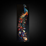 Whimsical Peacock Wall Art Canvas Print with Bold Modern Design and Boho Decor, Perfect Accent for Bedroom or Living Room Art