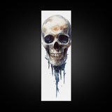 Framed Canvas Print Skull Art for Gothic Decor, Moody Halloween Wall Art, Original Skull Artwork, Living Room Art, Gift Idea for Him