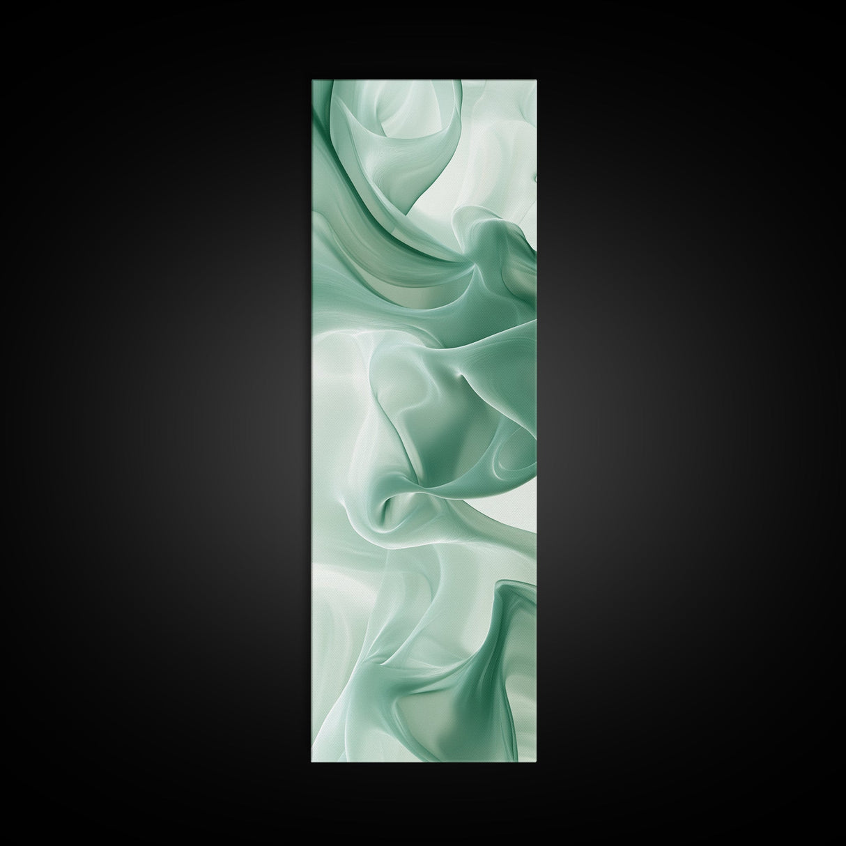 Abstract Green Canvas Print, Botanical Wall Art, Whimsical Minimalist Sage Artwork, Moody Decor for Bedroom or Guest Room, Gift Idea