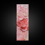 Abstract Pink Rose Textured Canvas Print, Light Pink Botanical Wall Art, Rose Painting Bedroom Art, Minimalist Floral Artwork