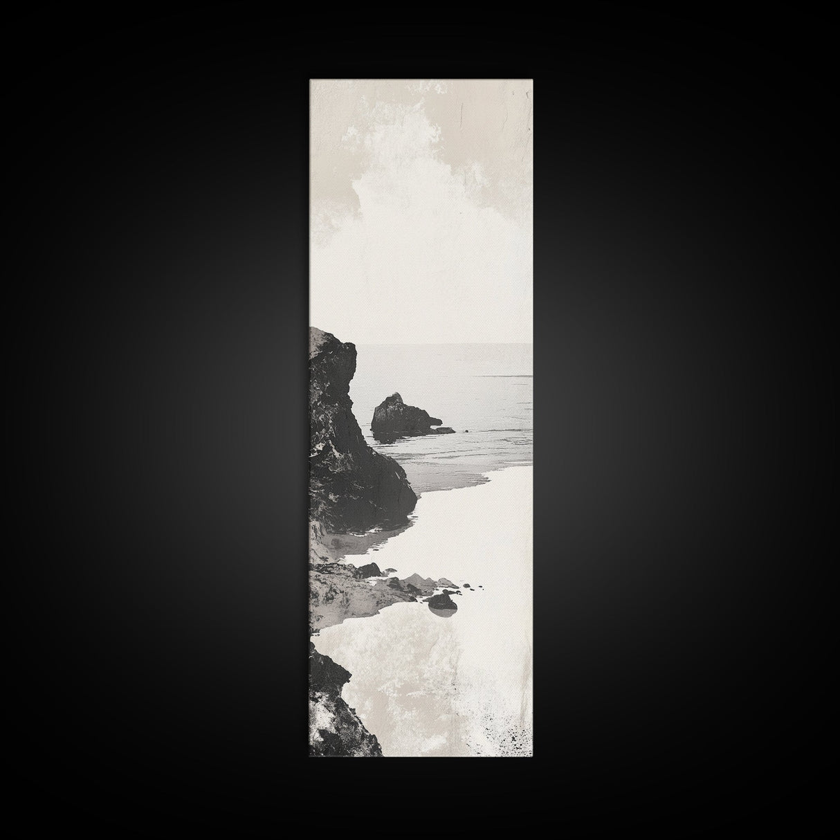 Tranquil Coastal Rocks Canvas Print Nautical Wall Art Minimalist Art Seascape Art Bedroom or Living Room Rustic Coastal Decor Piece