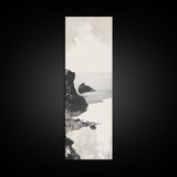 Tranquil Coastal Rocks Canvas Print Nautical Wall Art Minimalist Art Seascape Art Bedroom or Living Room Rustic Coastal Decor Piece