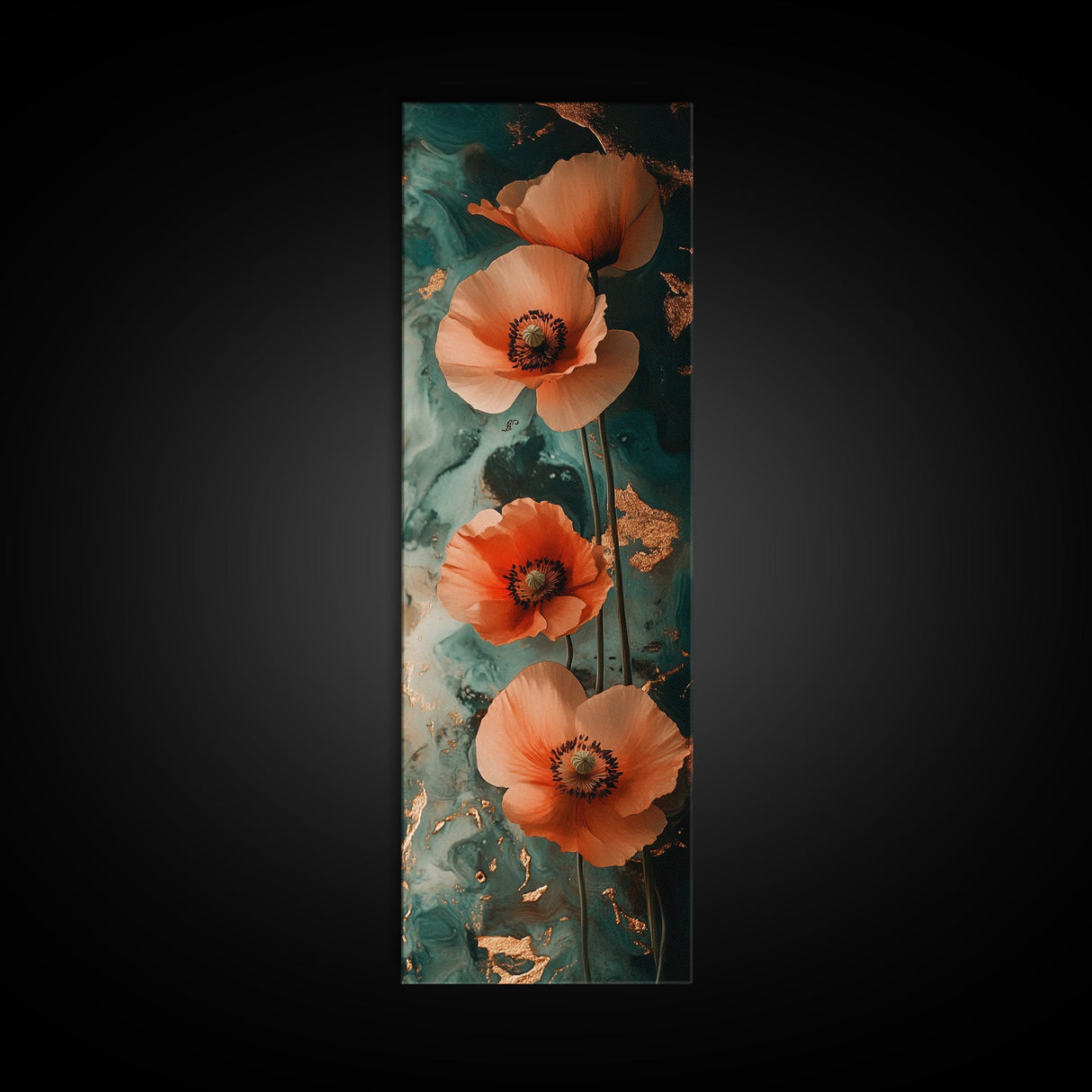 California Poppy Floral Framed Canvas Print | Wildflower Botanical Prints | Rustic Wall Art | Vertical Wall Art | Gift Idea Her
