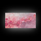 Orchid Bliss Canvas Print Featuring Botanical Prints and Moody Art Pink Wall Art Long Narrow Wall Art Farmhouse Rustic Home Decor