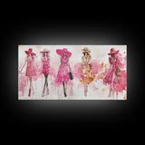 Fashion Sketch Canvas Print Pink Wall Art Whimsical Decor Fashionista Gift Idea Artistic Living Room Accent Modern Feminine Aesthetic