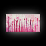 Artistic Brushes Canvas Print Pink Abstract Art Tools Studio Decor Light Pink Wall Art Boho Minimalist Wabi Sabi Artist Gift Idea