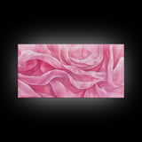 Soft Rose Canvas Print, Light Pink Abstract Art of Petals with Minimalist Style, Feminine Wall Decor for Living Room or Bedroom