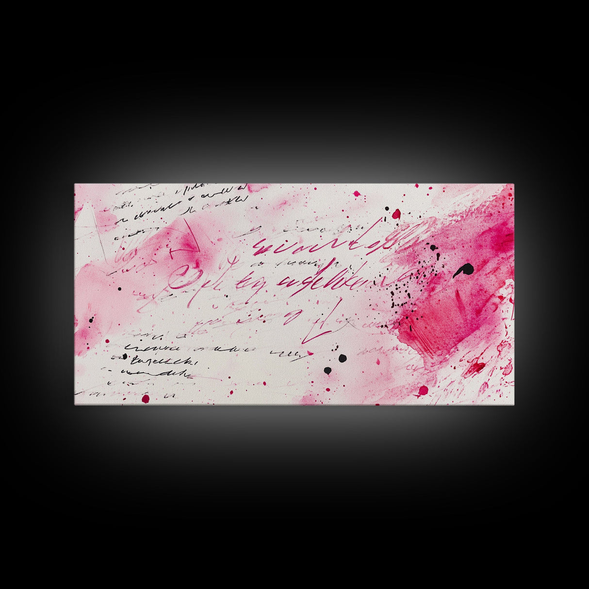 Abstract Lettering Canvas Print Pink Graffiti Wall Art Modern Living Room or Dorm Decor Bold Aesthetic Artwork Contemporary Gift Idea
