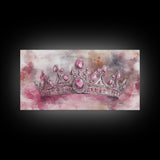Regal Crown Painting Framed Canvas Print Goddess Art Print Pink Abstract Art Light Pink Wall Art Bedroom Decor Unique Gift Idea