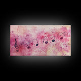 Sheet Music Canvas Print | Musical Wall Art, Whimsical Art, Light Pink Wall Art, Artistic Decor, Bedroom Art, Living Room Wall Decor