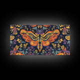 Mystical Butterfly Mandala Framed Canvas Print, Whimsical Art Decor, Colorful Bohemian Wall Art, Sacred Geometry, Dreamy Bedroom Art