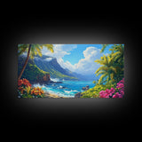 Tropical Beachscape Canvas Print Coastal Landscape Art Hawaii Decor Living Room Art Above Couch Art Nautical Wall Art Gift Idea