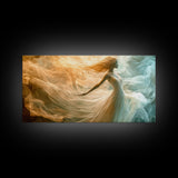 Flowing Fabric Spirit Framed Canvas Print, Zen Wall Art, Yoga Art, Goddess Art Print, Moody Art, Boho Wall Art, Pink Wall Art, Vertical Wall Art