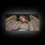Sleeping Angel Peace Canvas Print Featuring Angel Art Prints and Wabi Sabi Art Perfect Bedroom Wall Art Above Bed Wall Decor