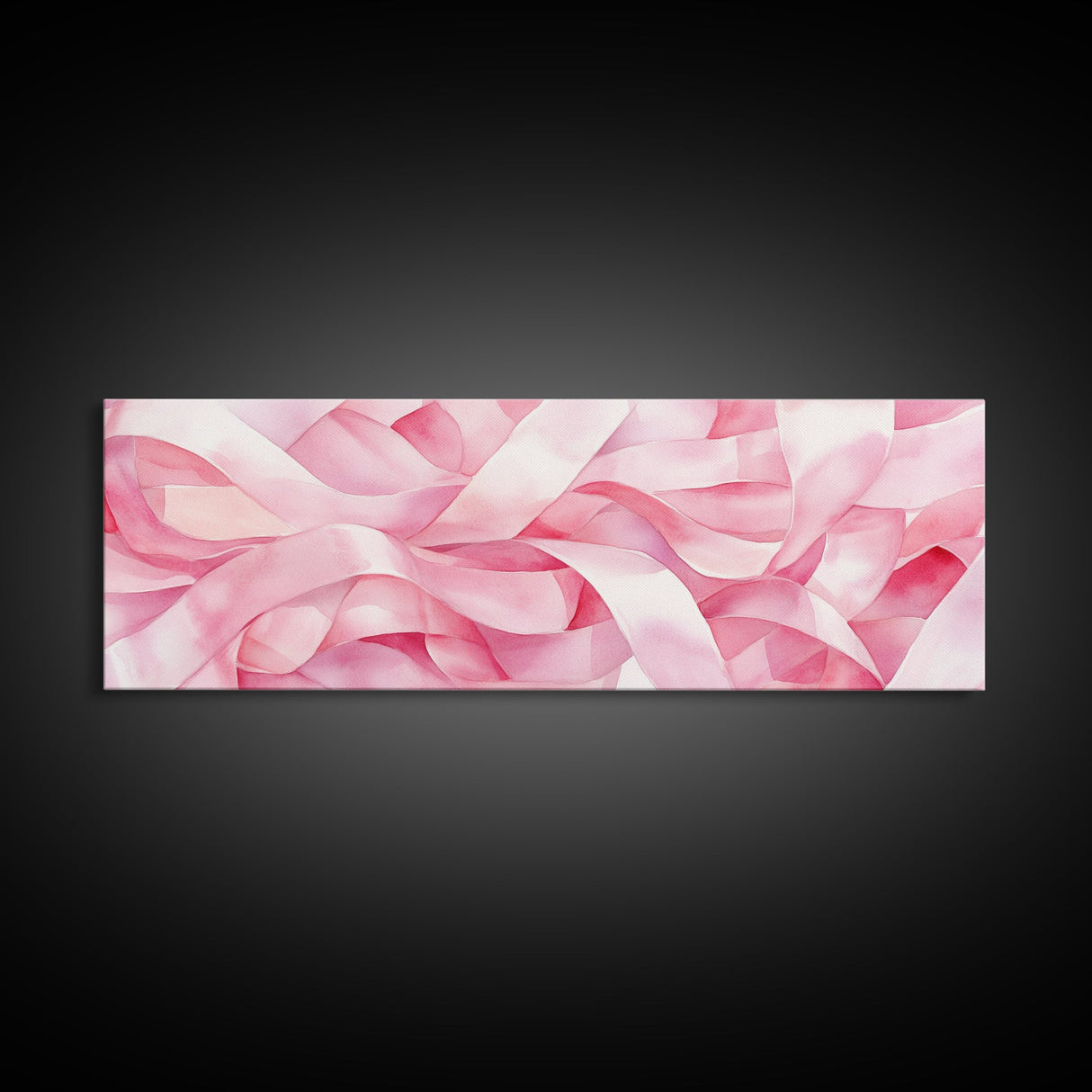 Pink Ribbon Abstract Art Canvas Print Light Pink Wall Art Minimalist Artwork Bedroom Art Above Sofa Decor Gift Idea For Her